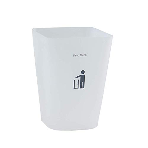 Corbeille à papier en plastique opaque blanc de forme carrée