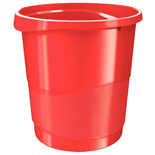 Corbeille à  papier en plastique rouge flashy
