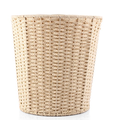 Corbeille à papier ronde en osier pour bureau