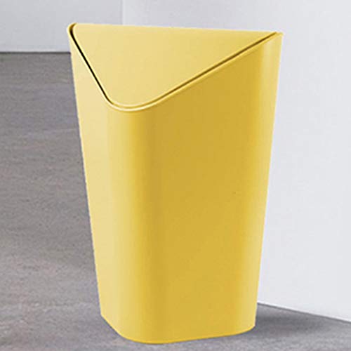 Poubelle d'angle colorée jaune en plastique