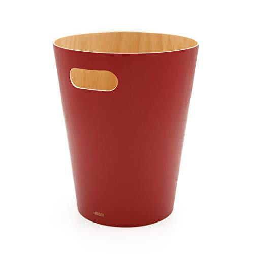 Poubelle pour chambre en bois design Umbra rouge