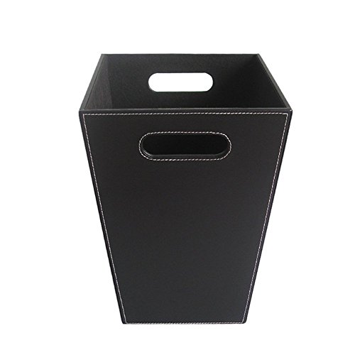 Corbeille de chambre en cuir noir