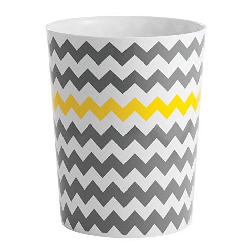 Poubelle en plastique durable motif grapique gris et jaune