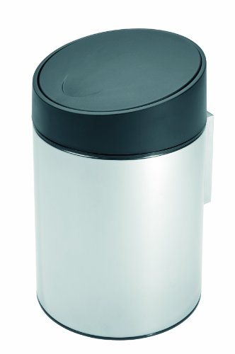 Poubelle de salle de bain bi-matière inox et plastique