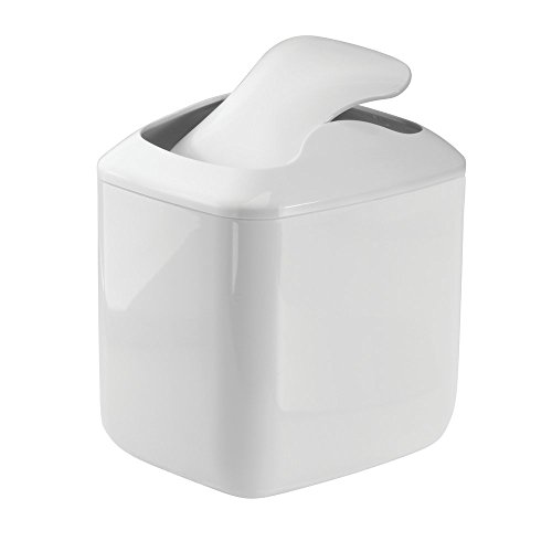 Poubelle de salle de bain en plastique blanc Mdesign